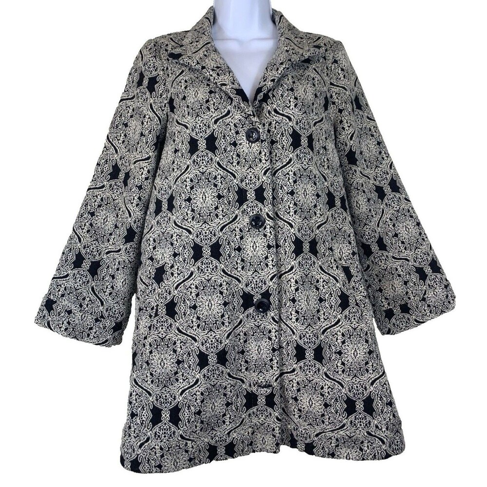Paisley Tapestry Wool Blend Coat Boho Original Penguin by Munsingwear Size P (S)